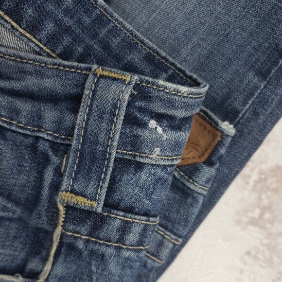 Distressed Embellished Holey Low Rise Straight Leg Jeans Vigoss Collection Sz 9 - Picture 10 of 12